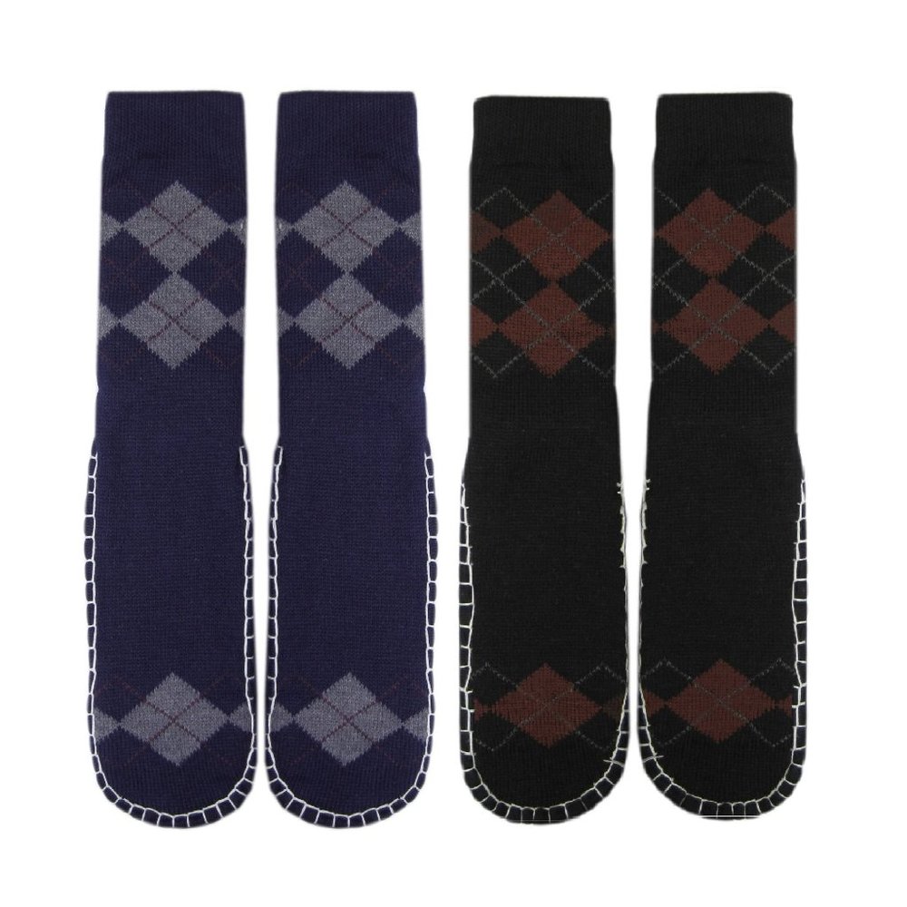 Men's 2-Pack Knitted Slipper Socks